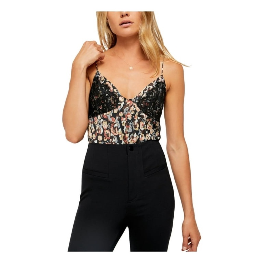 FREE PEOPLE SWEET DREAMS BLACK LACE SPAGHETTI STRAPS TOP!